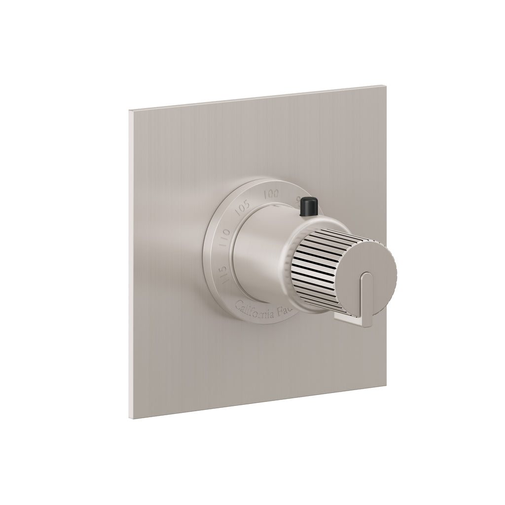 California Faucets Jalama StyleTherm Termostático de 3/4" - Placa Plana - Níquel Satinado