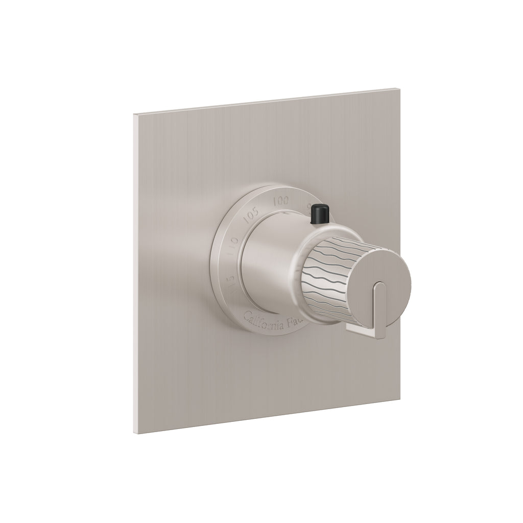 California Faucets Jalama StyleTherm Termostático de 3/4" - Placa Plana - Níquel Satinado