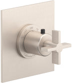 California Faucets Cayucos StyleTherm Termostático de 3/4" - Manija de Cruz - Níquel Satinado