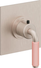California Faucets Cayucos StyleTherm Termostático de 3/4" - Palanca de Porcelana Rosa - Níquel Satinado