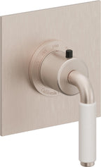 California Faucets Cayucos StyleTherm Termostático de 3/4" - Palanca de Porcelana Blanca - Níquel Satinado