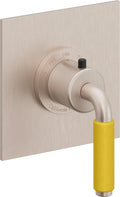 California Faucets Cayucos StyleTherm Termostático de 3/4" - Palanca de Porcelana Amarilla - Níquel Satinado