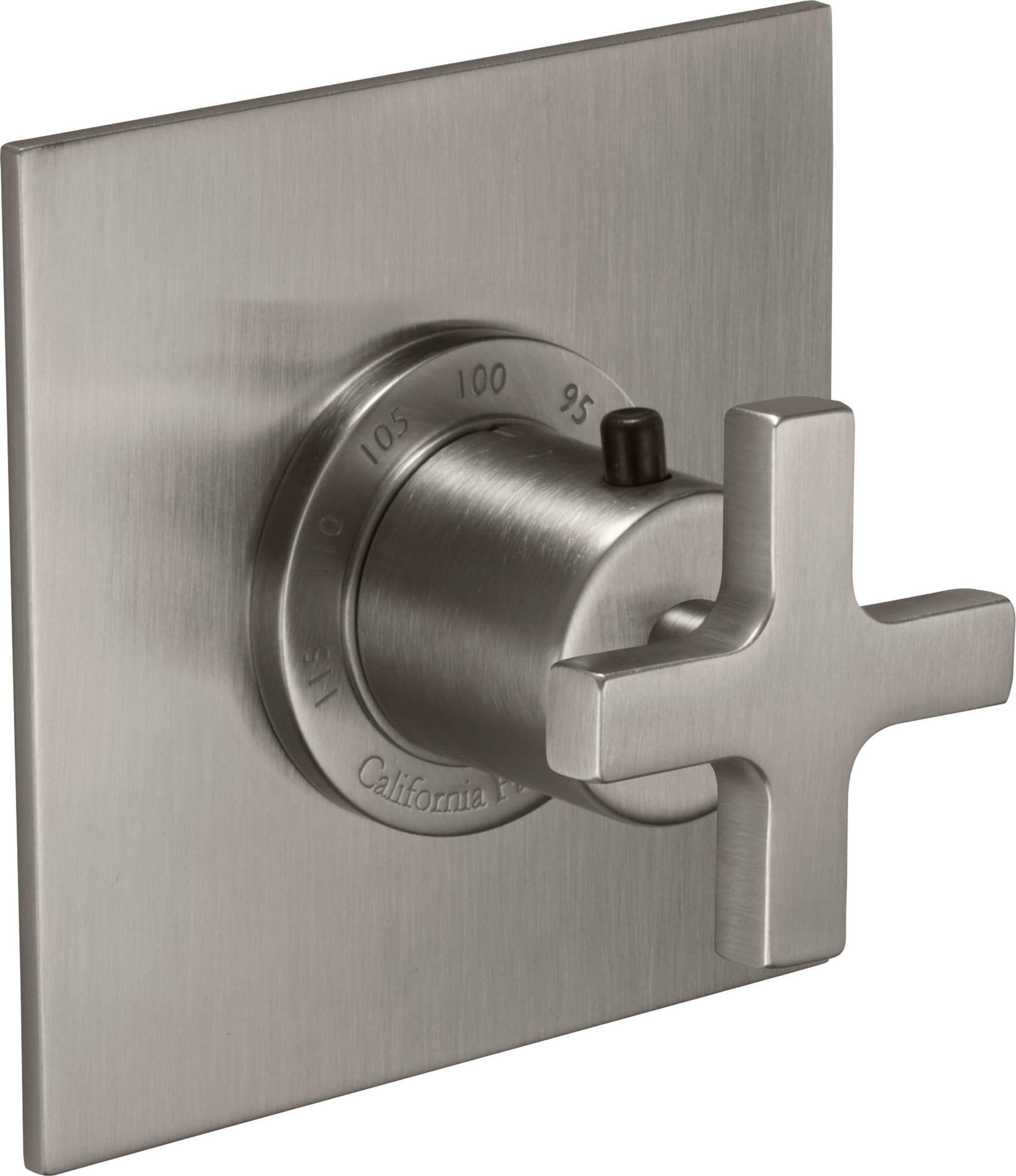 California Faucets Rincon Bay StyleTherm Termostático de 3/4" - Placa Plana - Níquel Satinado