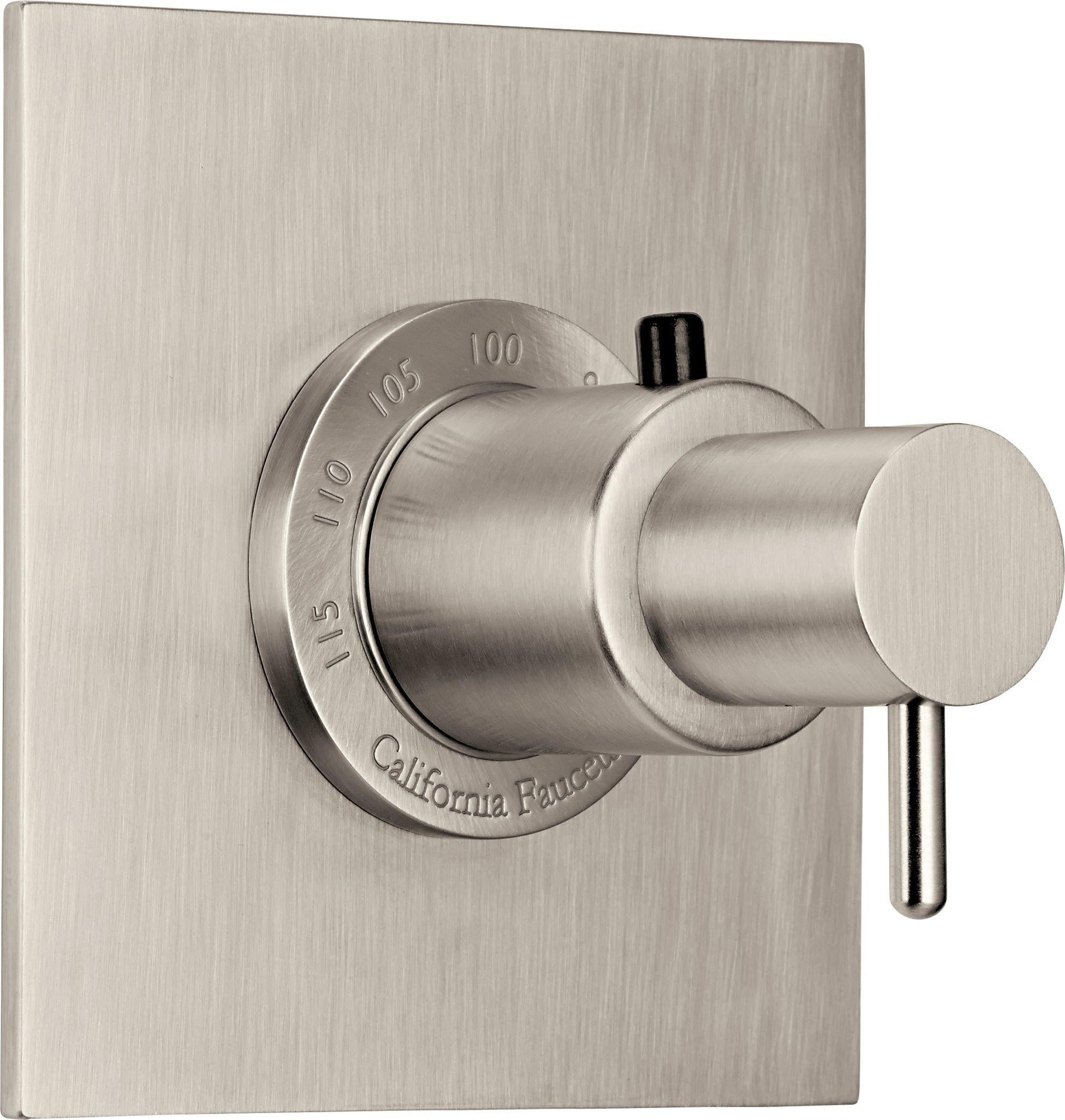 California Faucets Avalon Juego Termostático StyleTherm de 3/4" Solamente - Níquel Satinado