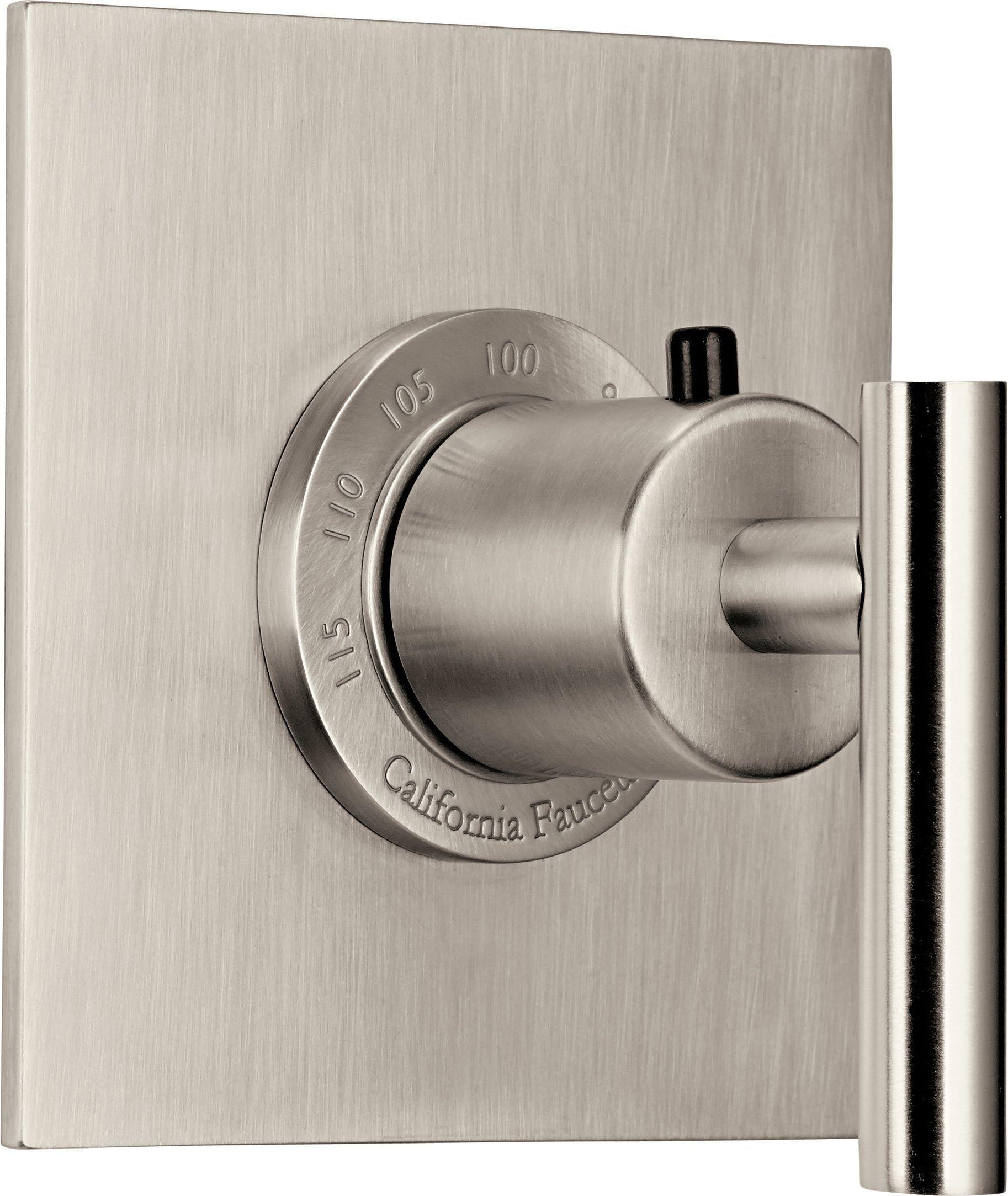 California Faucets Tiburon Termostática StyleTherm de 3/4" - Manija de Palanca - Níquel Satinado