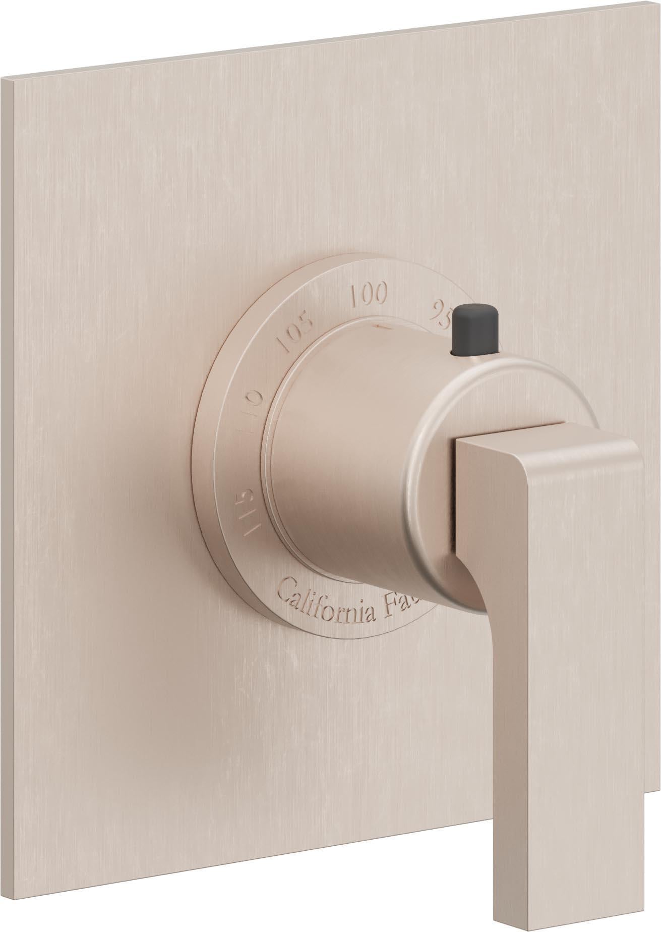 California Faucets Solimar StyleTherm Termostático de 3/4" - Placa Plana - Níquel Satinado