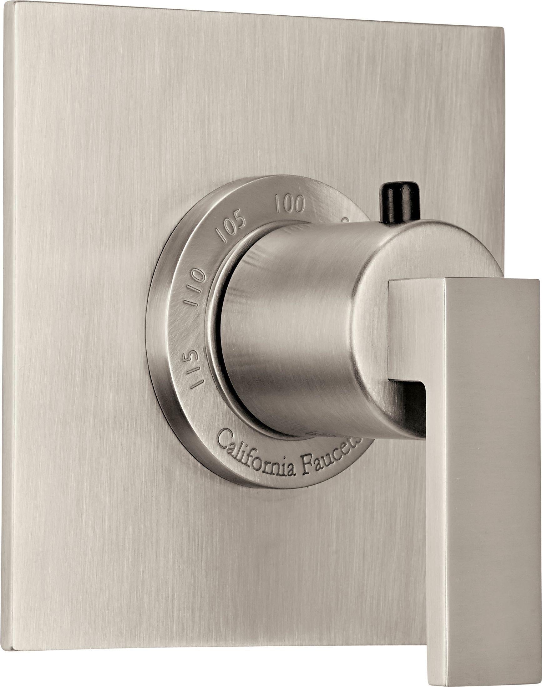 California Faucets Morro Bay StyleTherm Termostático de 3/4" - Placa Plana - Níquel Satinado
