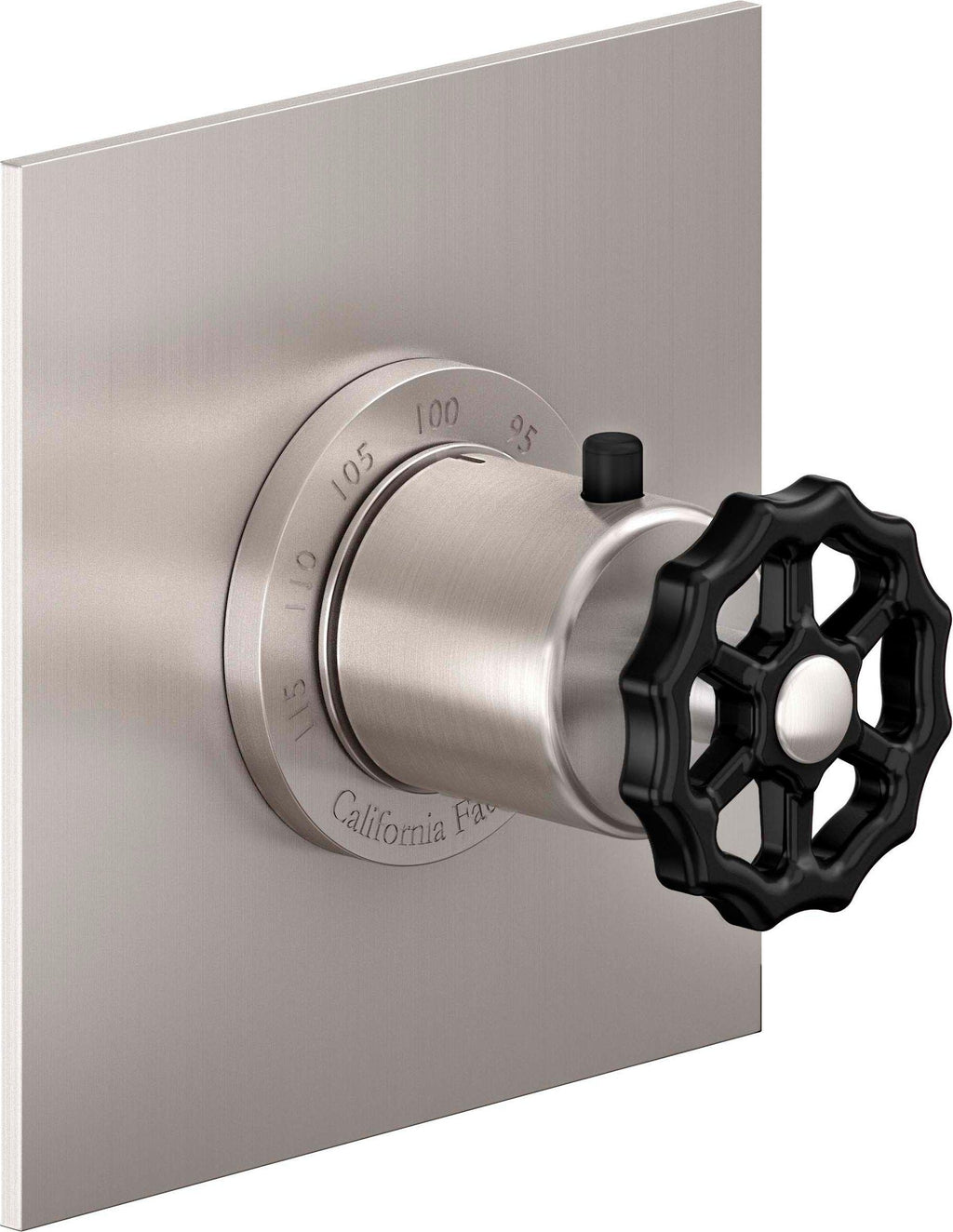 California Faucets Descanso Works StyleTherm Termostático de 3/4" - Placa Plana - Níquel Satinado