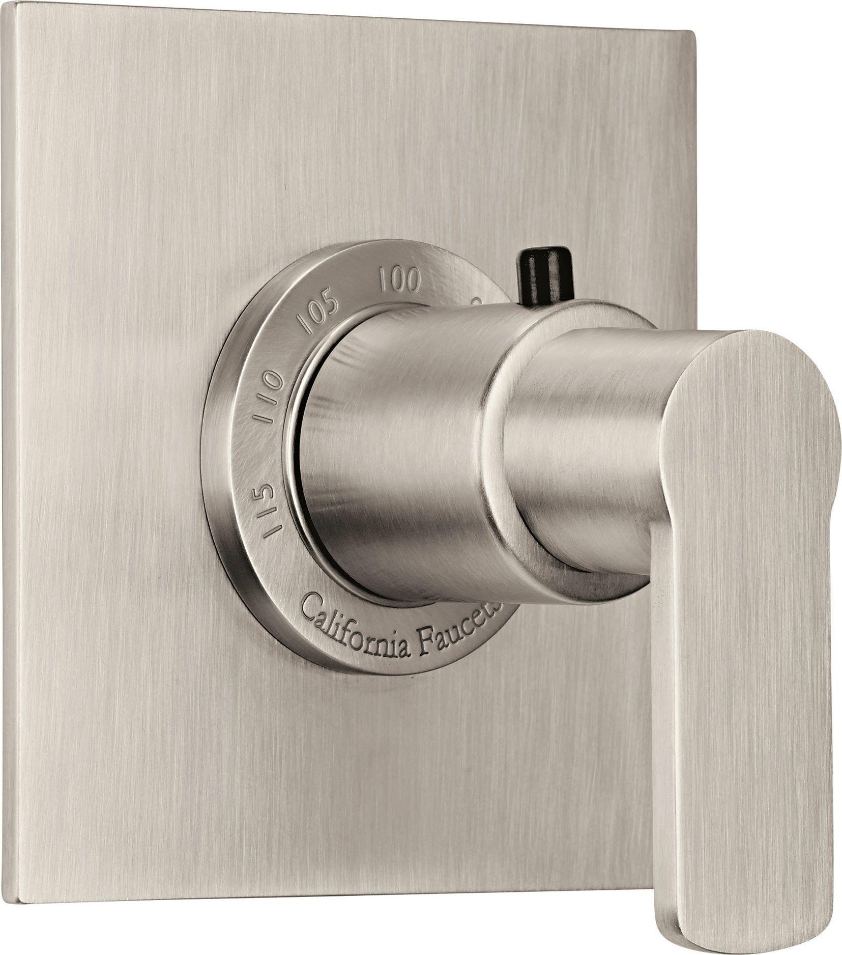 California Faucets Arpeggio StyleTherm Termostático de 3/4" - Placa Plana - Níquel Satinado