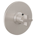 California Faucets San Elijo StyleTherm Termostático de 3/4" - Placa Redonda - Base Cuadrada - Níquel Satinado