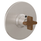 California Faucets San Elijo StyleTherm Termostático de 3/4" - Placa Redonda - Base Cuadrada - Níquel Satinado