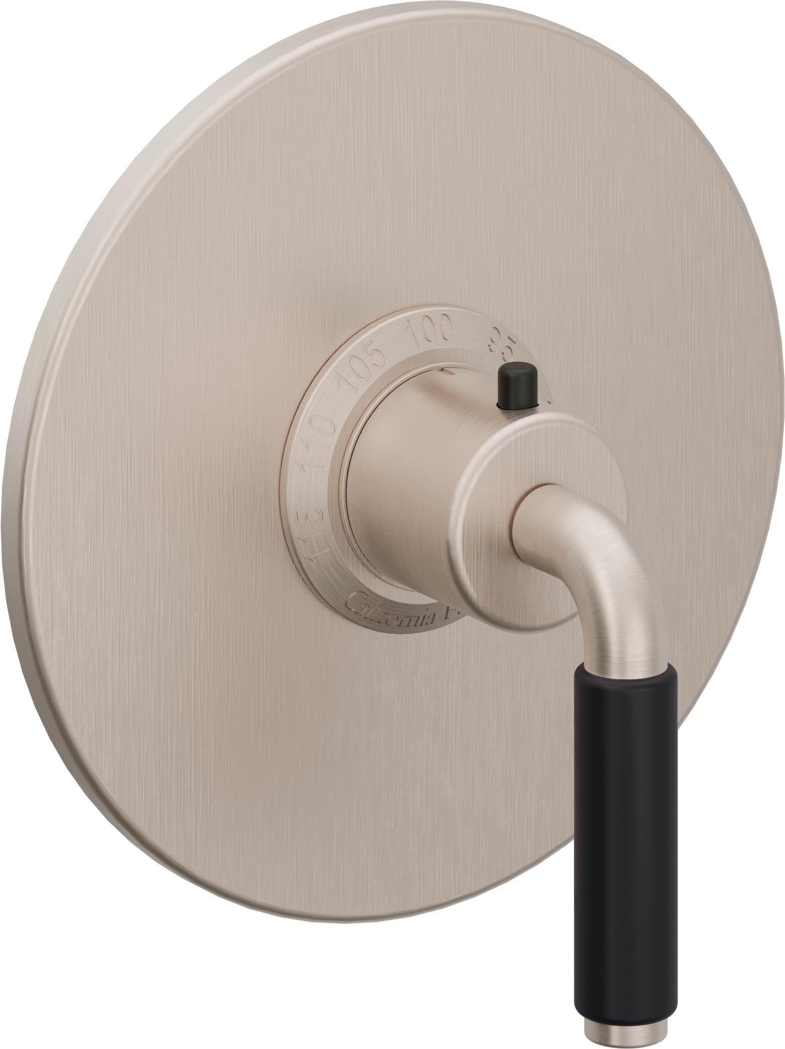 California Faucets Cayucos StyleTherm Termostático de 3/4" - Palanca Art Deco - Níquel Satinado