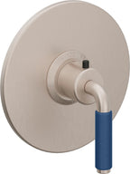 California Faucets Cayucos StyleTherm Termostático de 3/4" - Palanca de Porcelana Azul - Níquel Satinado