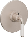California Faucets Cayucos StyleTherm Termostático de 3/4" - Palanca de Porcelana Blanca - Níquel Satinado