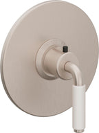 California Faucets Cayucos StyleTherm Termostático de 3/4" - Palanca de Porcelana Blanca - Níquel Satinado
