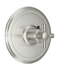California Faucets Miramar StyleTherm Termostático de 3/4" - Placa Redonda, Manija de Cruz - Níquel Satinado
