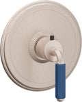 California Faucets Del Mar StyleTherm Termostático de 3/4" - Palanca de Porcelana Azul - Níquel Satinado