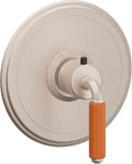 California Faucets Del Mar StyleTherm Termostático de 3/4" - Palanca de Porcelana Naranja - Níquel Satinado