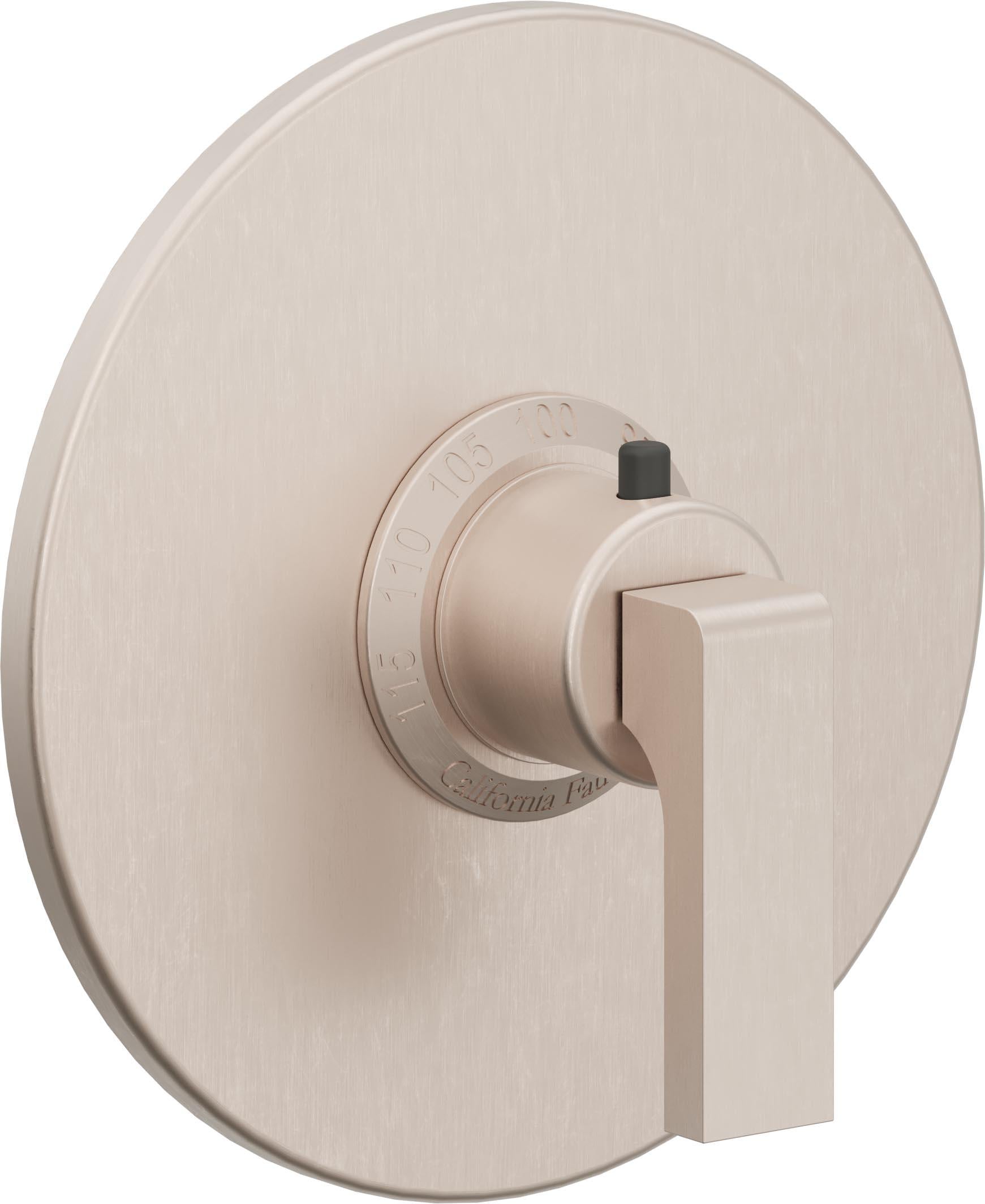 California Faucets Solimar StyleTherm Termostático de 3/4" - Placa Redonda - Níquel Satinado