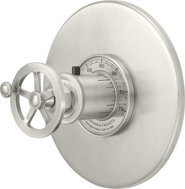 California Faucets Steampunk Bay StyleTherm Termostático de 3/4" - Placa Redonda