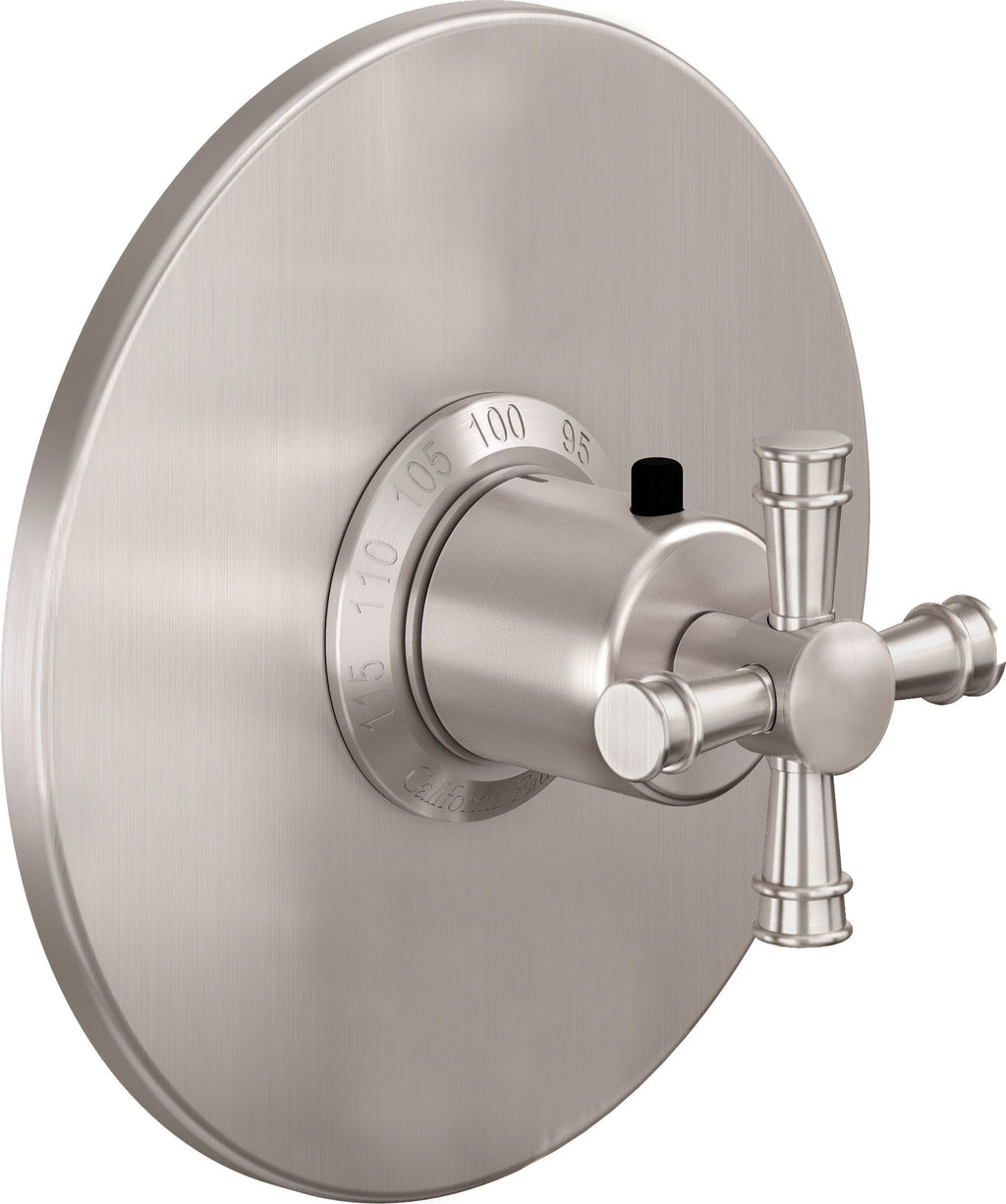 California Faucets Trousdale StyleTherm Termostático de 3/4" - Placa Redonda - Níquel Satinado
