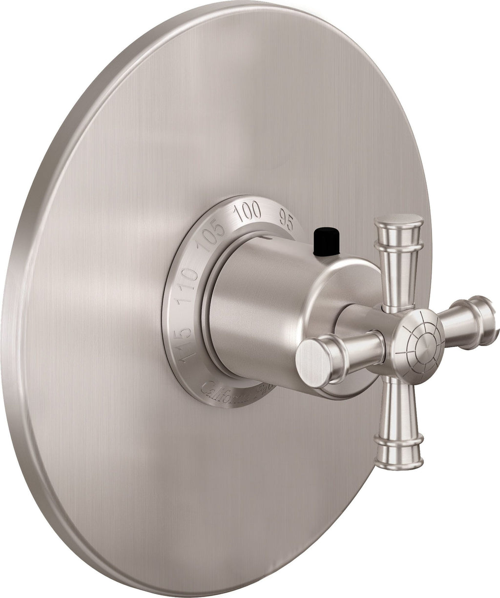 California Faucets Trousdale StyleTherm Termostático de 3/4" - Placa Redonda - Níquel Satinado