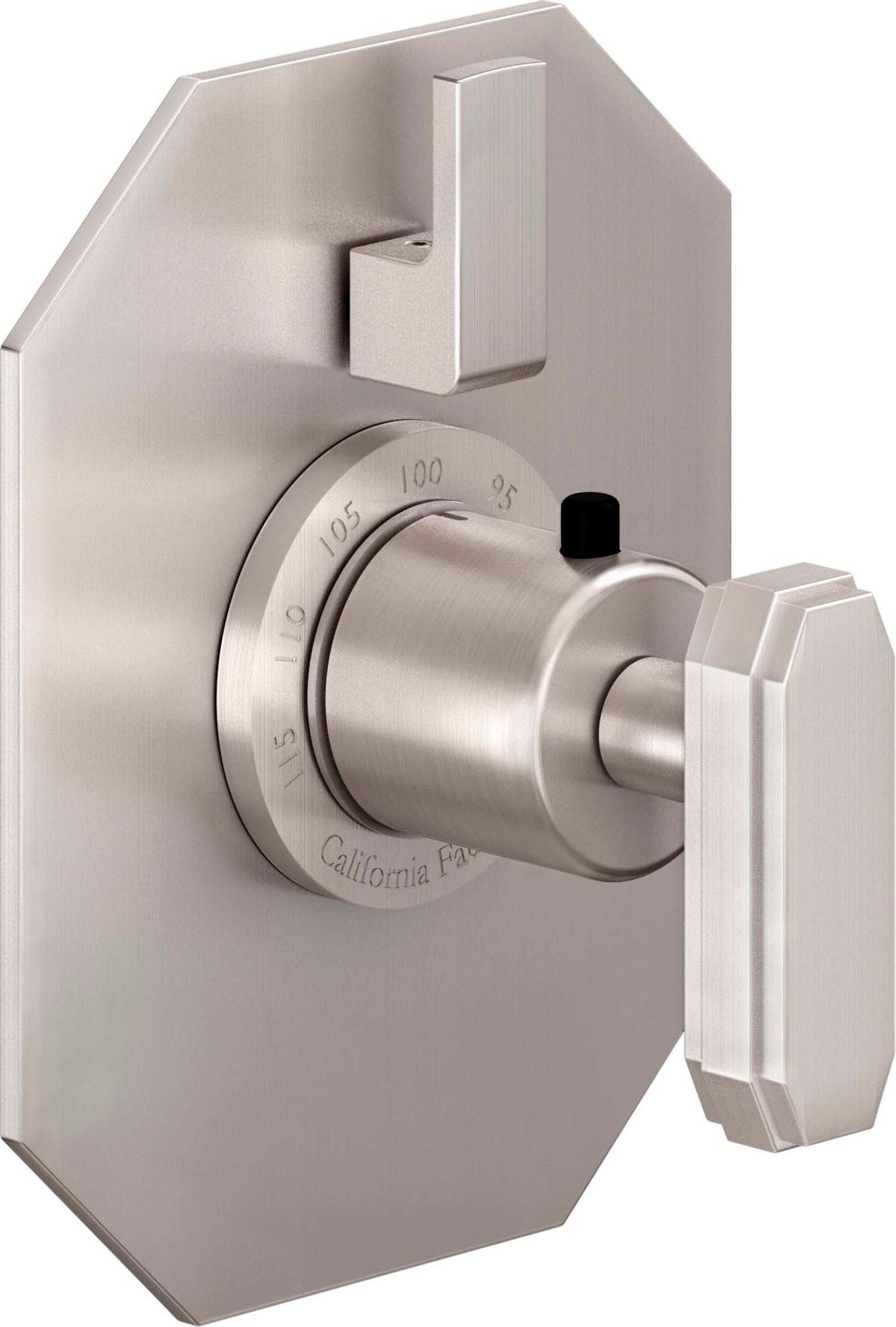 California Faucets Doheny StyleTherm con Control de Volumen Individual - Placa Octagonal - Níquel Satinado