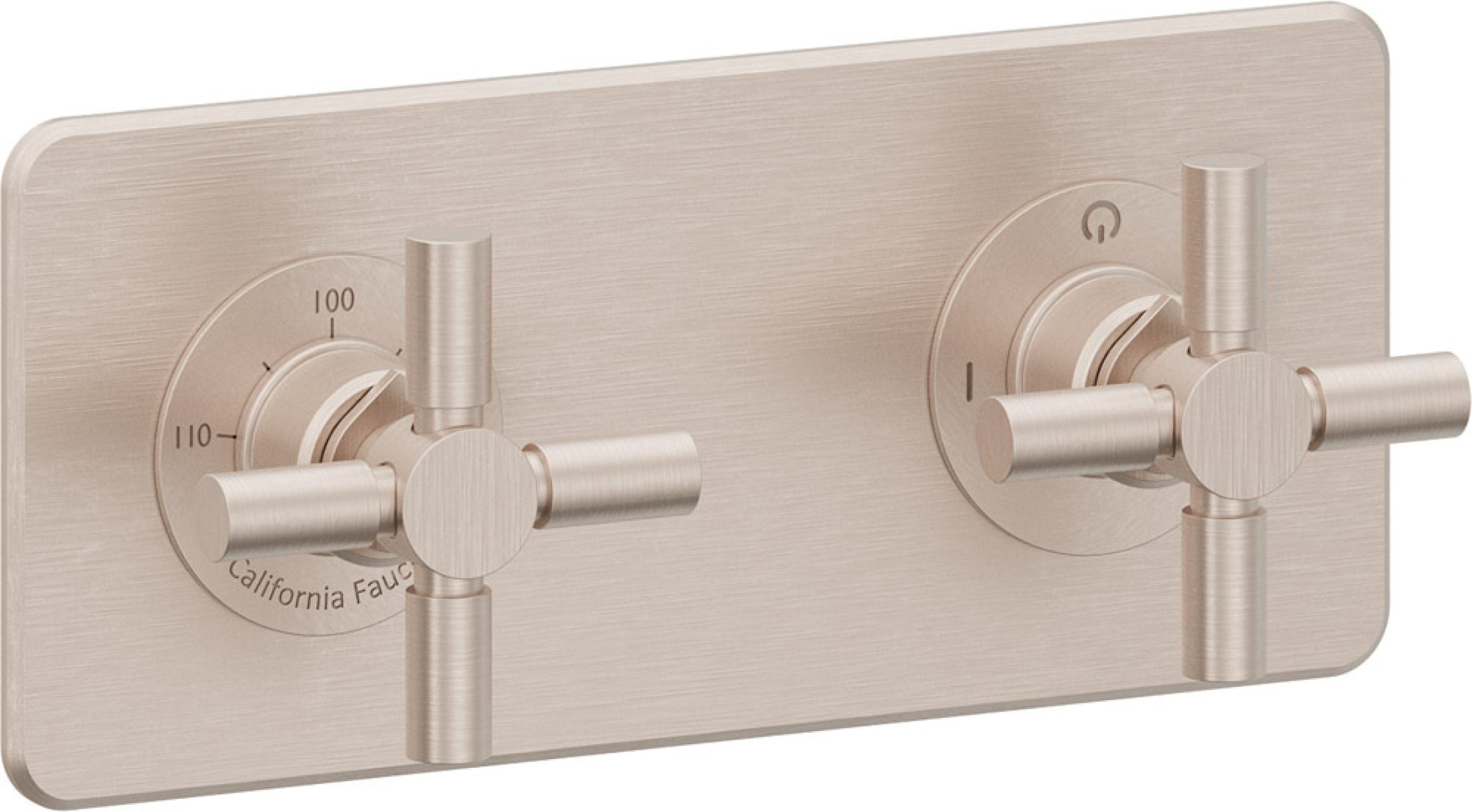 California Faucets Descanso StyleTherm Vista™ - Placa Cuadrada Sencilla (9" x 4") - Níquel Satinado