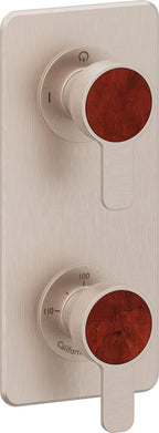 California Faucets Capitola StyleTherm Vista con Control de Una Salida - Placa Quad - Níquel Satinado