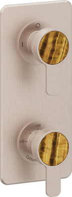 California Faucets Capitola StyleTherm Vista con Control de Una Salida - Placa Quad - Níquel Satinado