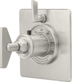 California Faucets Steampunk Bay StyleTherm con Control de Volumen Individual - Placa Plana - Níquel Satinado