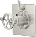 California Faucets Steampunk Bay StyleTherm con Control de Volumen Individual - Placa Plana - Níquel Satinado