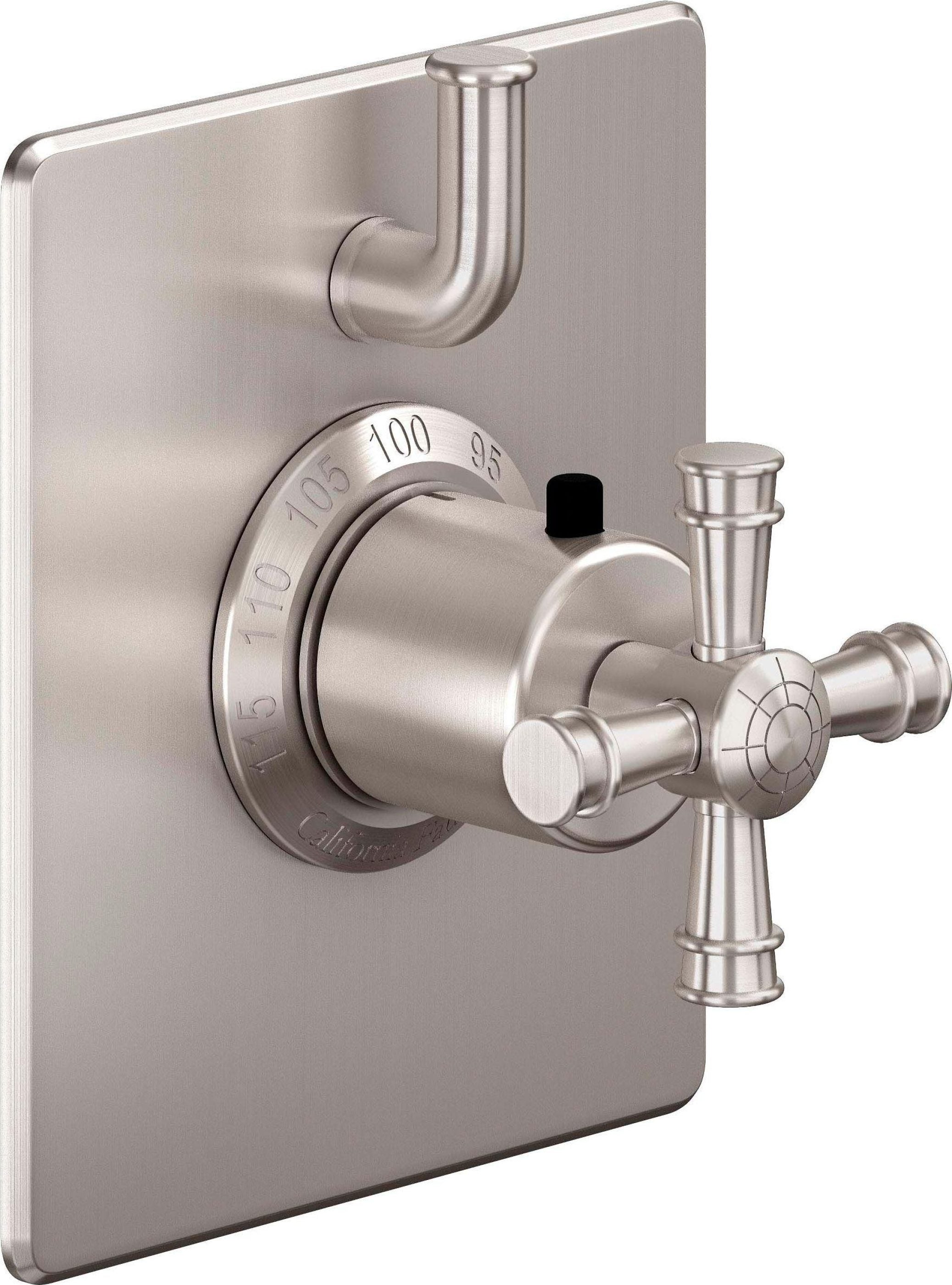 California Faucets Trousdale StyleTherm con Control de Volumen Individual - Placa Plana - Níquel Satinado