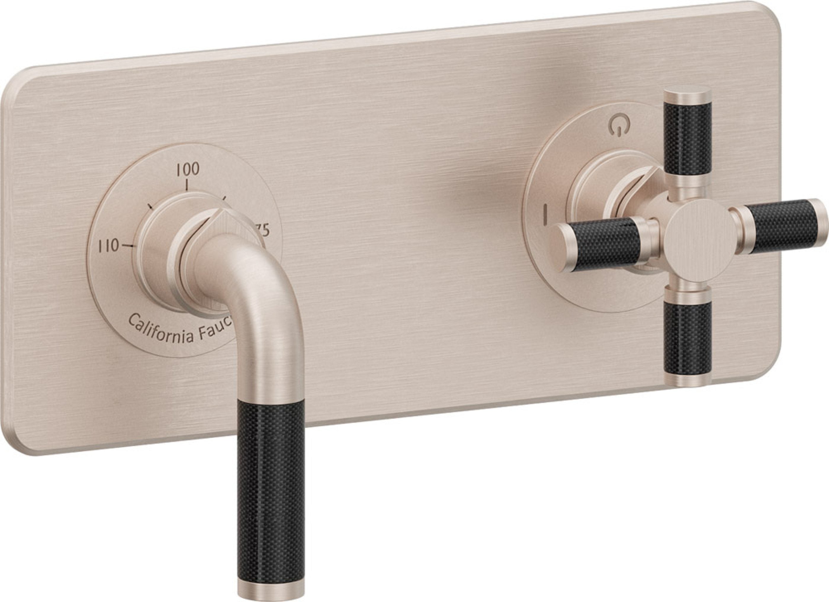 California Faucets Descanso StyleTherm Vista™ - Placa Cuadrada Sencilla (9" x 4") - Níquel Satinado
