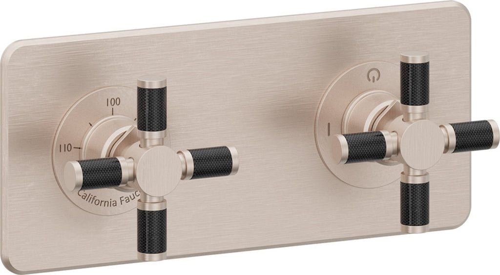 California Faucets Descanso StyleTherm Vista™ - Placa Cuadrada Sencilla (9" x 4") - Níquel Satinado