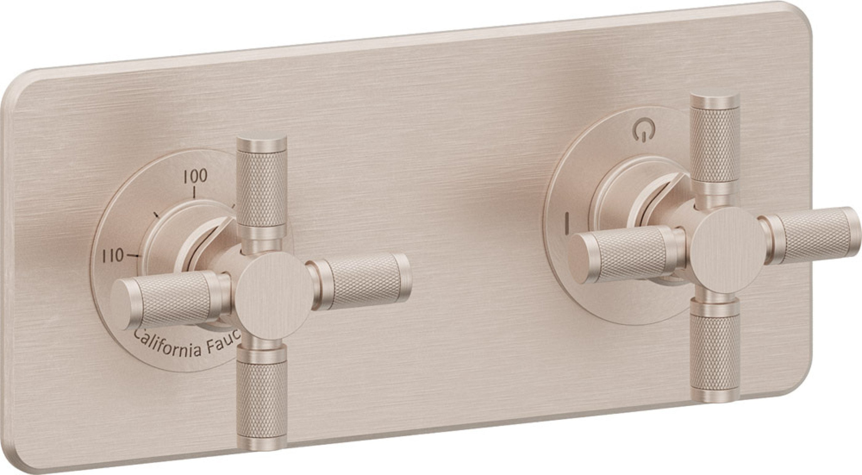 California Faucets Descanso StyleTherm Vista™ - Placa Cuadrada Sencilla (9" x 4") - Níquel Satinado