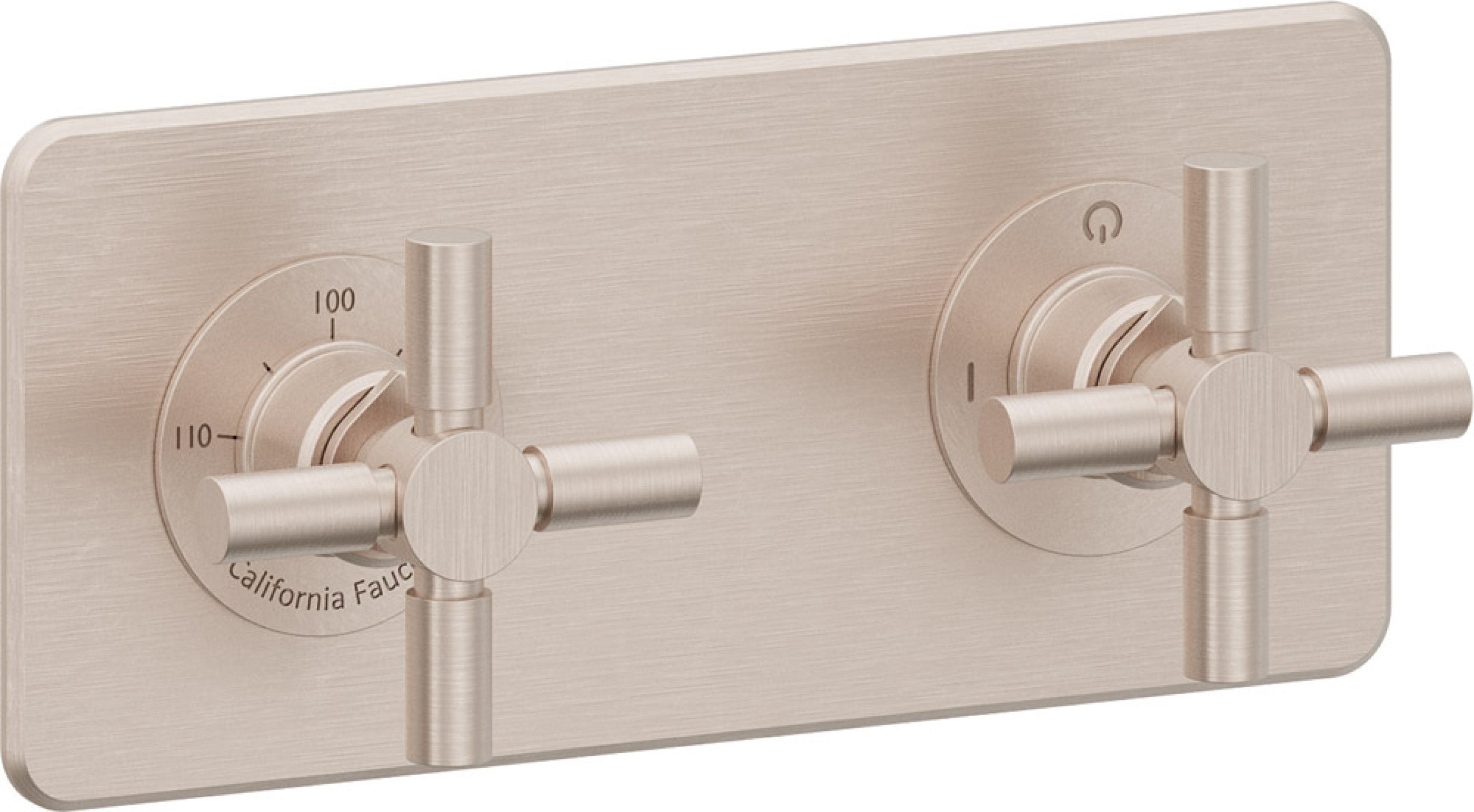 California Faucets Descanso StyleTherm Vista™ - Placa Cuadrada Sencilla (9" x 4") - Níquel Satinado