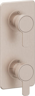 California Faucets Capitola StyleTherm Vista con Control de Dos Salidas - Placa Quad - Níquel Satinado
