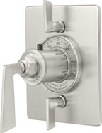 California Faucets Steampunk Bay StyleTherm con Control de Volumen Doble - Placa Plana - Níquel Satinado