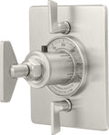 California Faucets Steampunk Bay StyleTherm con Control de Volumen Doble - Placa Plana - Níquel Satinado