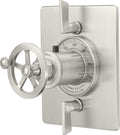 California Faucets Steampunk Bay StyleTherm con Control de Volumen Doble - Placa Plana - Níquel Satinado