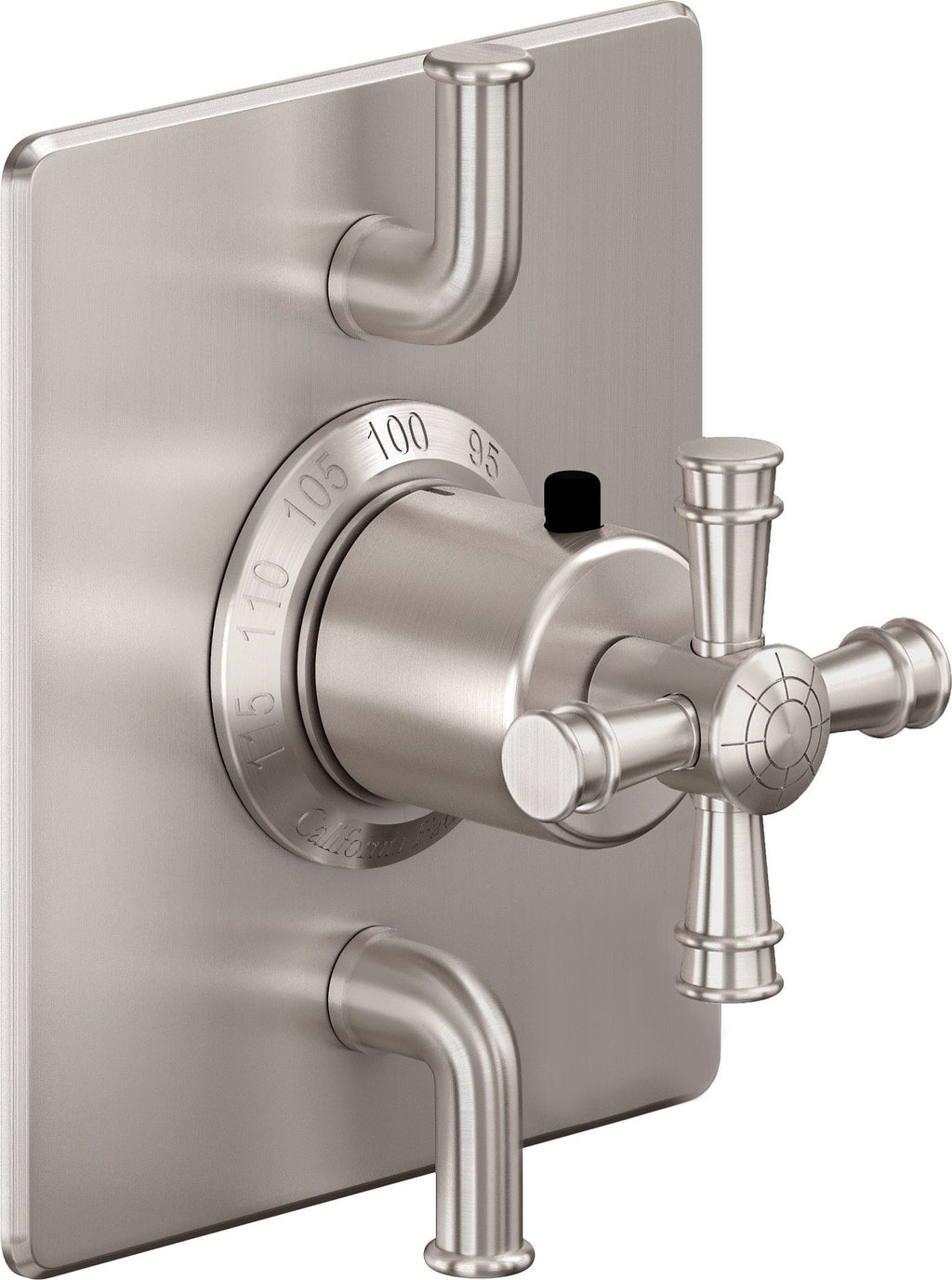 California Faucets Trousdale StyleTherm con Control de Volumen Doble - Placa Plana - Níquel Satinado