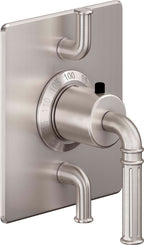 California Faucets Trousdale StyleTherm con Control de Volumen Doble - Placa Plana - Níquel Satinado