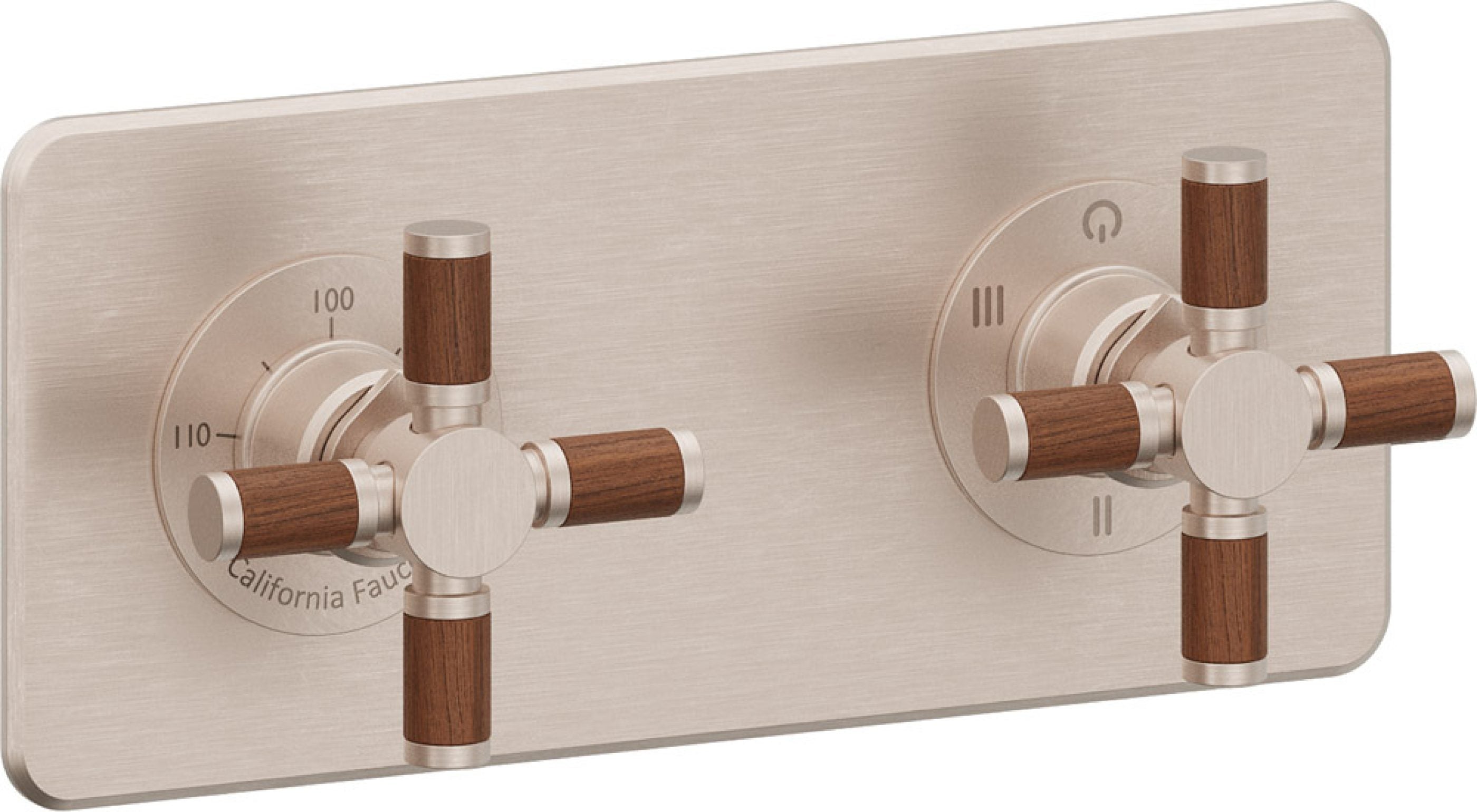 California Faucets Descanso StyleTherm Vista™ - Placa Cuadrada Sencilla (9" x 4") - Níquel Satinado
