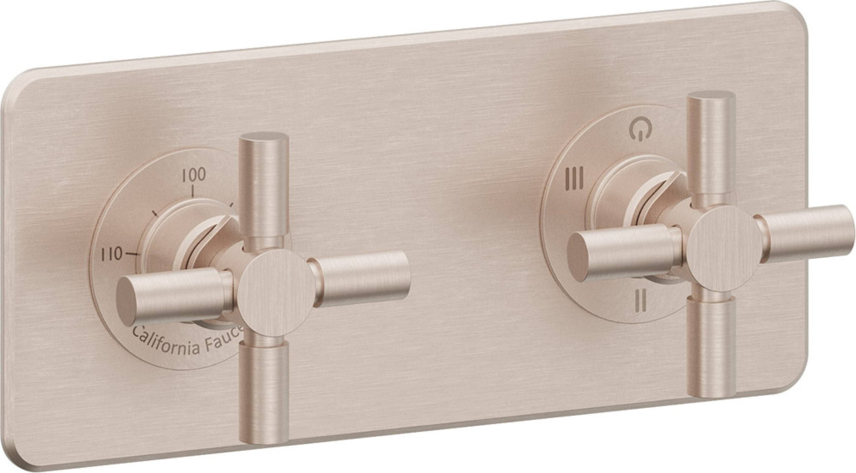 California Faucets Descanso StyleTherm Vista™ - Placa Cuadrada Sencilla (9" x 4") - Níquel Satinado