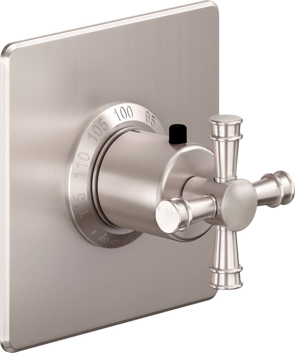 California Faucets Trousdale StyleTherm Termostático de 3/4" - Placa Plana - Níquel Satinado