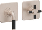California Faucets Descanso StyleTherm Vista™ - Dos Placas Cuadradas (4" x 4" c/u) - Níquel Satinado