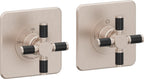 California Faucets Descanso StyleTherm Vista™ - Dos Placas Cuadradas (4" x 4" c/u) - Níquel Satinado