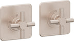 California Faucets Descanso StyleTherm Vista™ - Dos Placas Cuadradas (4" x 4" c/u) - Níquel Satinado