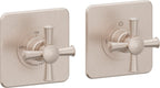 California Faucets Miramar StyleTherm Vista™ - Dos Placas Cuadradas (4" x 4" c/u) - Níquel Satinado